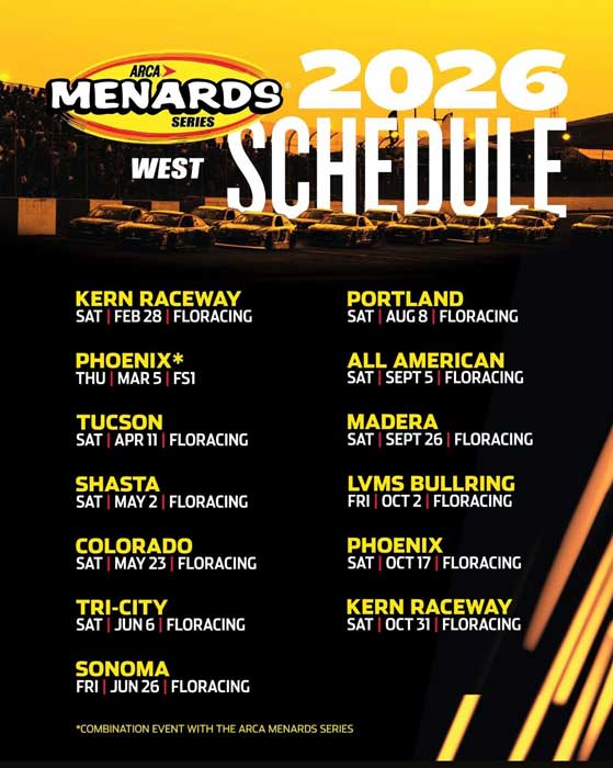 ARCA Menards Series West (AMSW) 2026 season