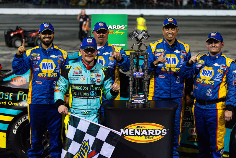 Mason Massey and crew in victory lane at Kerns Raceway