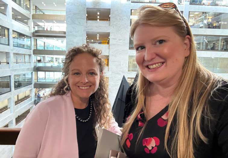 Kim Wall and Michelle Hilger at the Senate offices on Capitol Hill